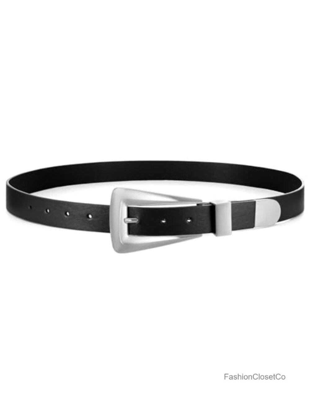 Women's Leather Waist Belt with Gold Buckle Vintage Style